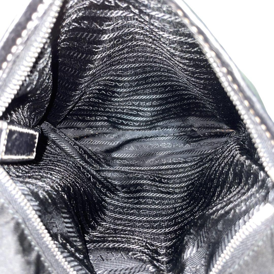 【超極美品】PRADA プラダ　ショルダーバッグ　ナイロン　レザー　ブラック　黒