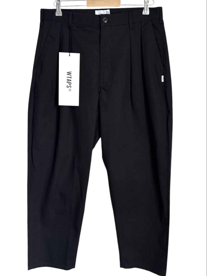 新品 23AW WTAPS 2タックワイドトラウザー スラックス 黒 L