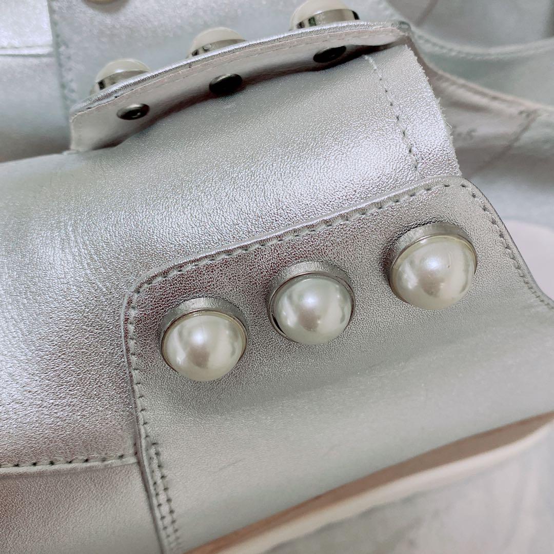 【極美品】STACCATO スタッカートシルバーメイジーパールプラットフォーム
