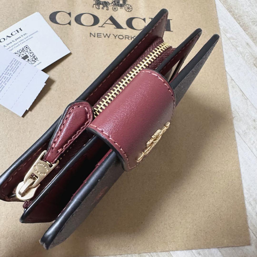 コーチ パープル フラワー ロゴ  フローラル ミディアム財布 財布 新品未使用