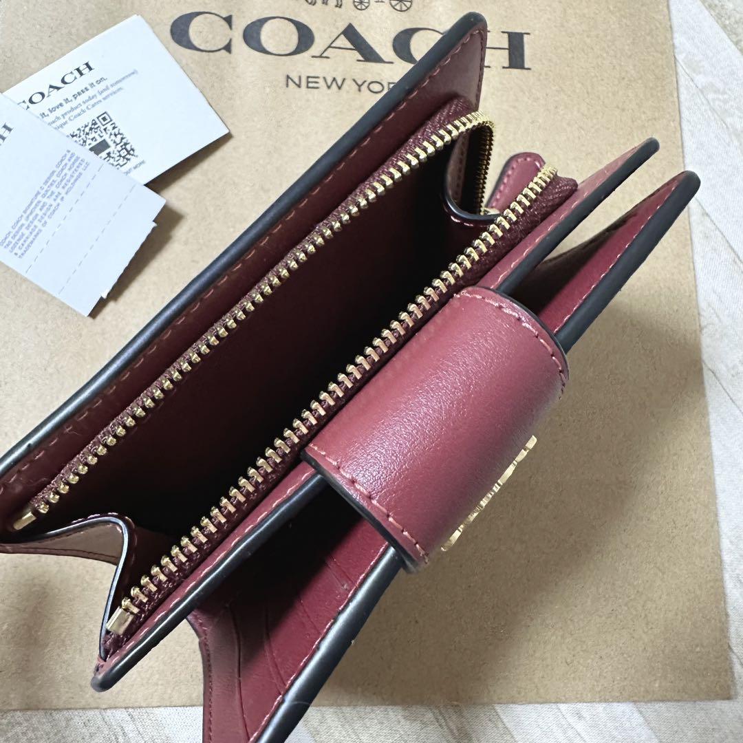 コーチ パープル フラワー ロゴ  フローラル ミディアム財布 財布 新品未使用