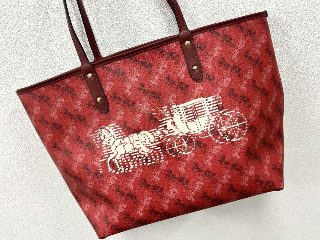 ⭐︎ COACH コーチ　トートバッグ　ホース　キャリッジプリント