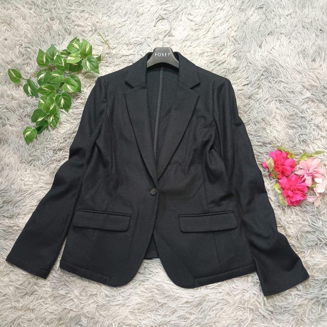 【Spick&Span】黒 ウール テーラードジャケット 36 シンプル 上質