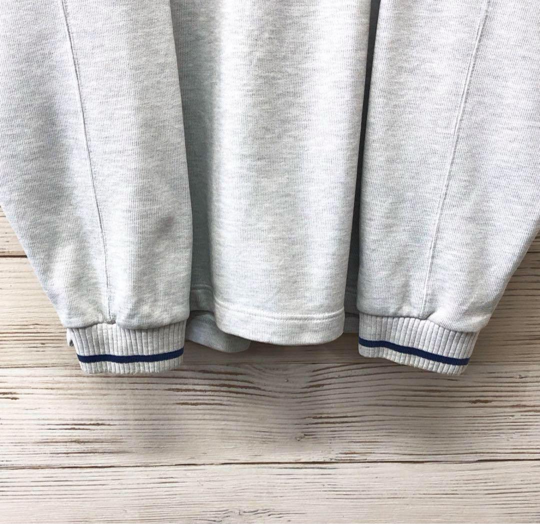 90s ナイキ NIKEハーフジップスウェット XL 刺繍ロゴ グレー