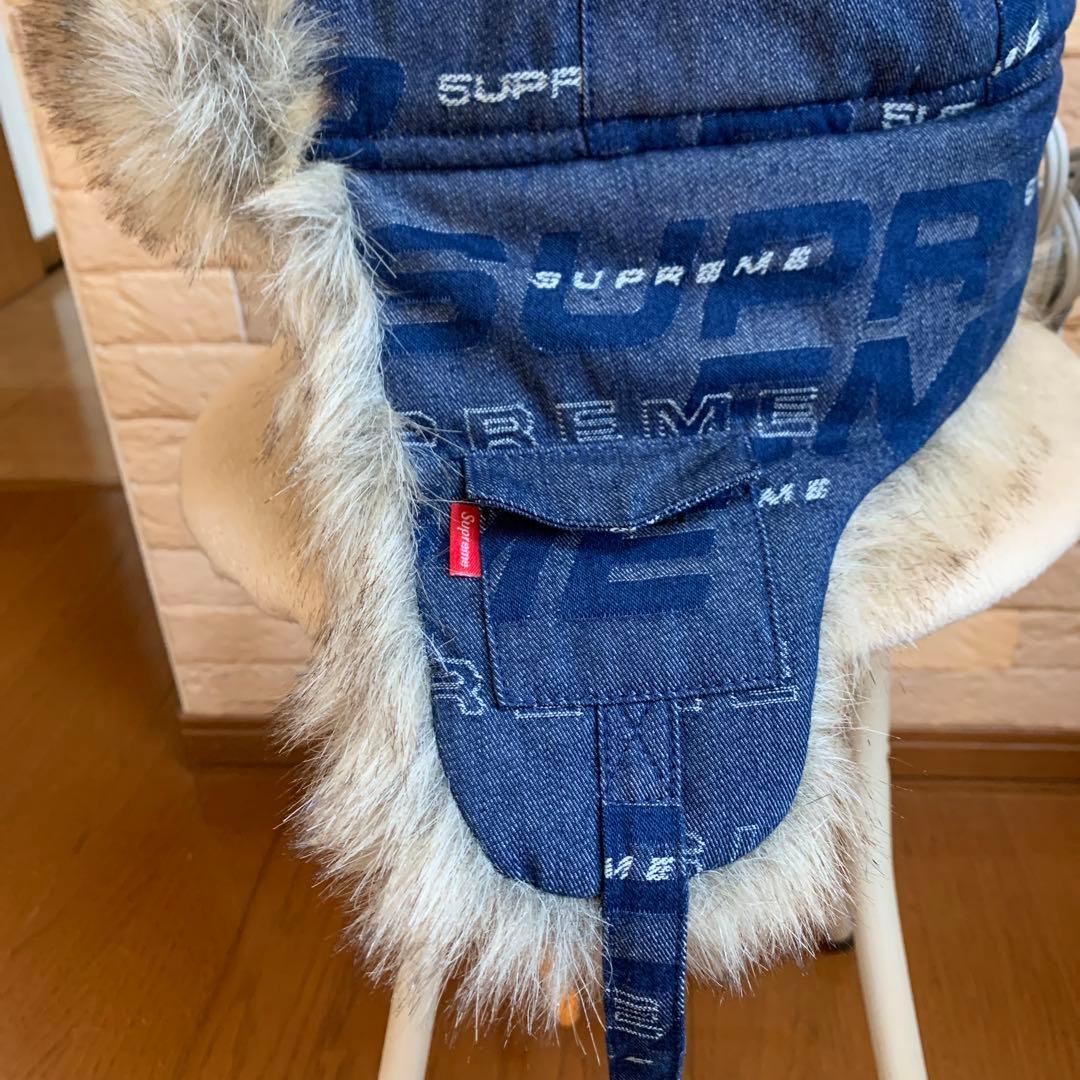 【未使用に近い】SUPREME メンズ デニムフライトキャップ 帽子 【未使用に近い】SUPREME メンズ デニムフライトキャップ 帽子