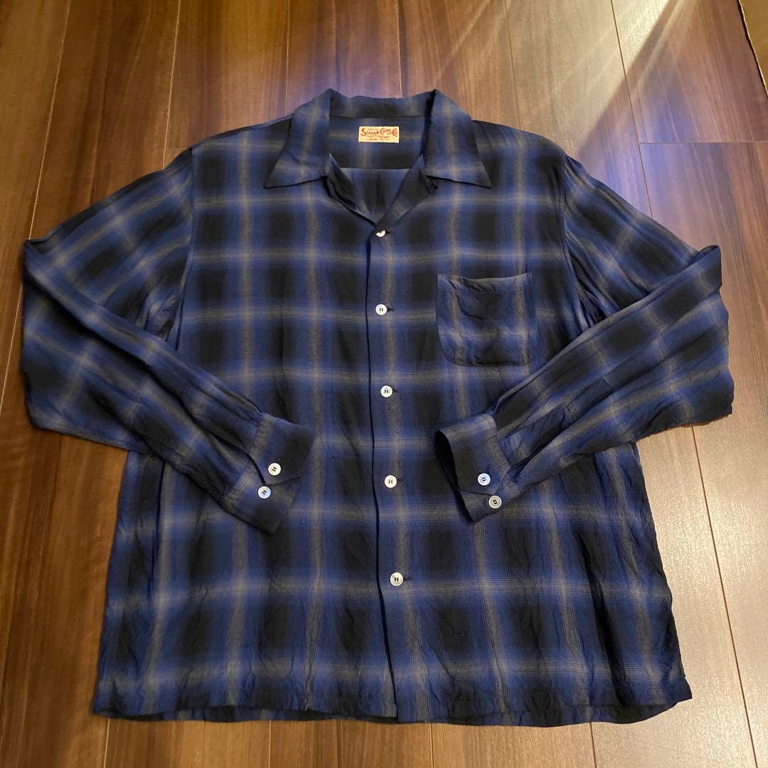 SC29120 SUGAR CANE オンブレ チェックシャツ レーヨン シャツ