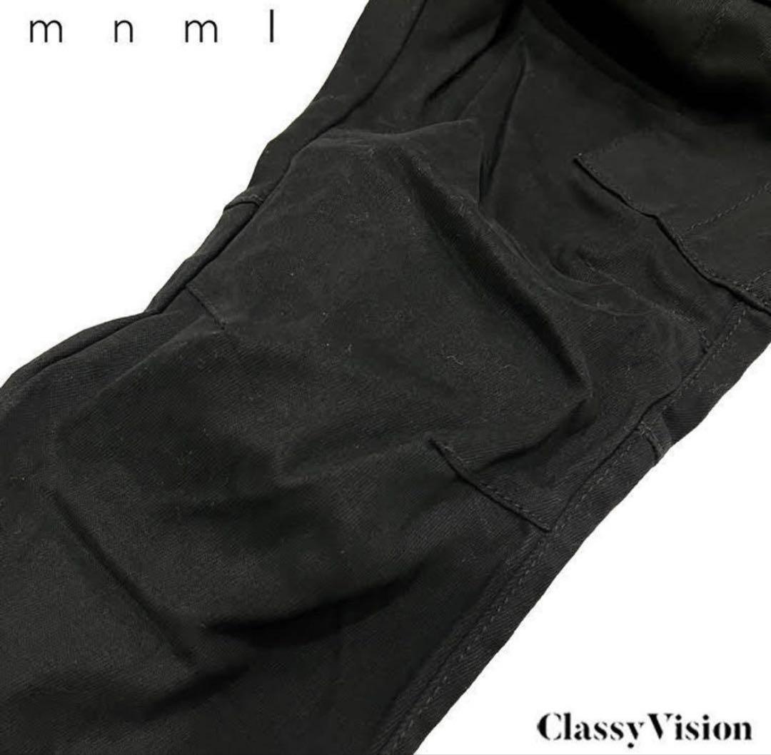 mnml タイトフィット抜群ストレッチカーゴパンツ BLACK M