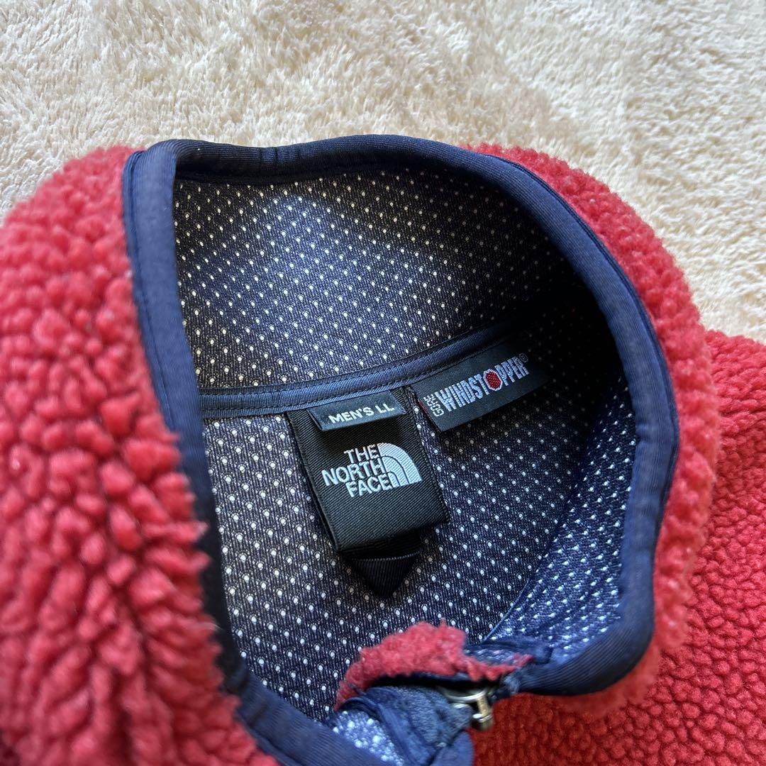ノースフェイス フリースベスト　赤×ネイビー　日本製　状態良好　XL