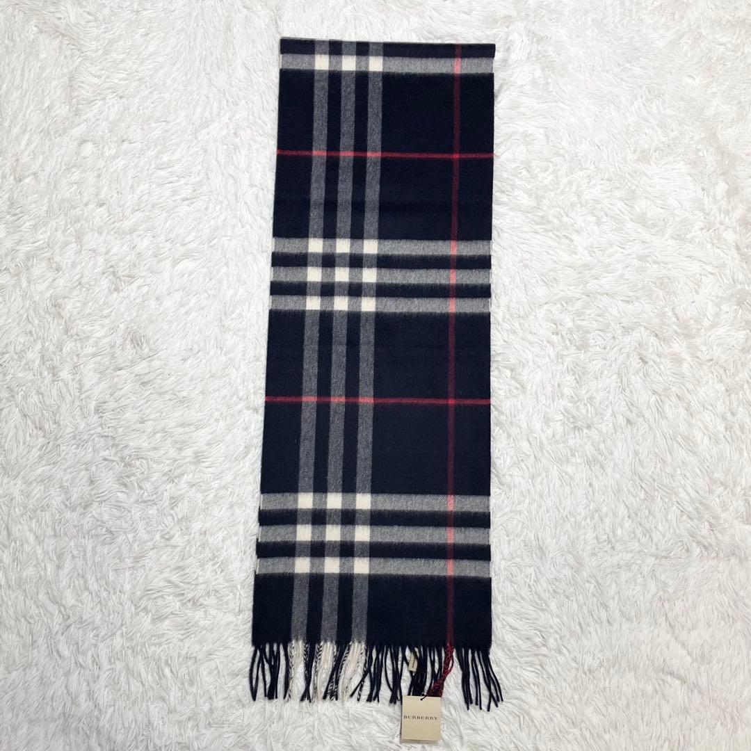 【新品未使用】バーバリー マフラー・ストール・タグ付き・チェック・カシミヤ100 【新品未使用】バーバリー マフラー・ストール・タグ付き・チェック・カシミヤ100