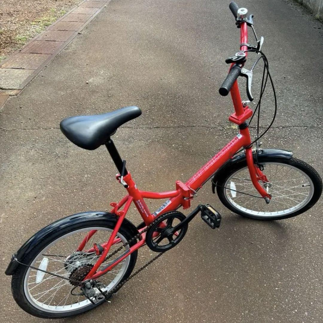 CAPTAIN STAG 折りたたみ自転車 赤