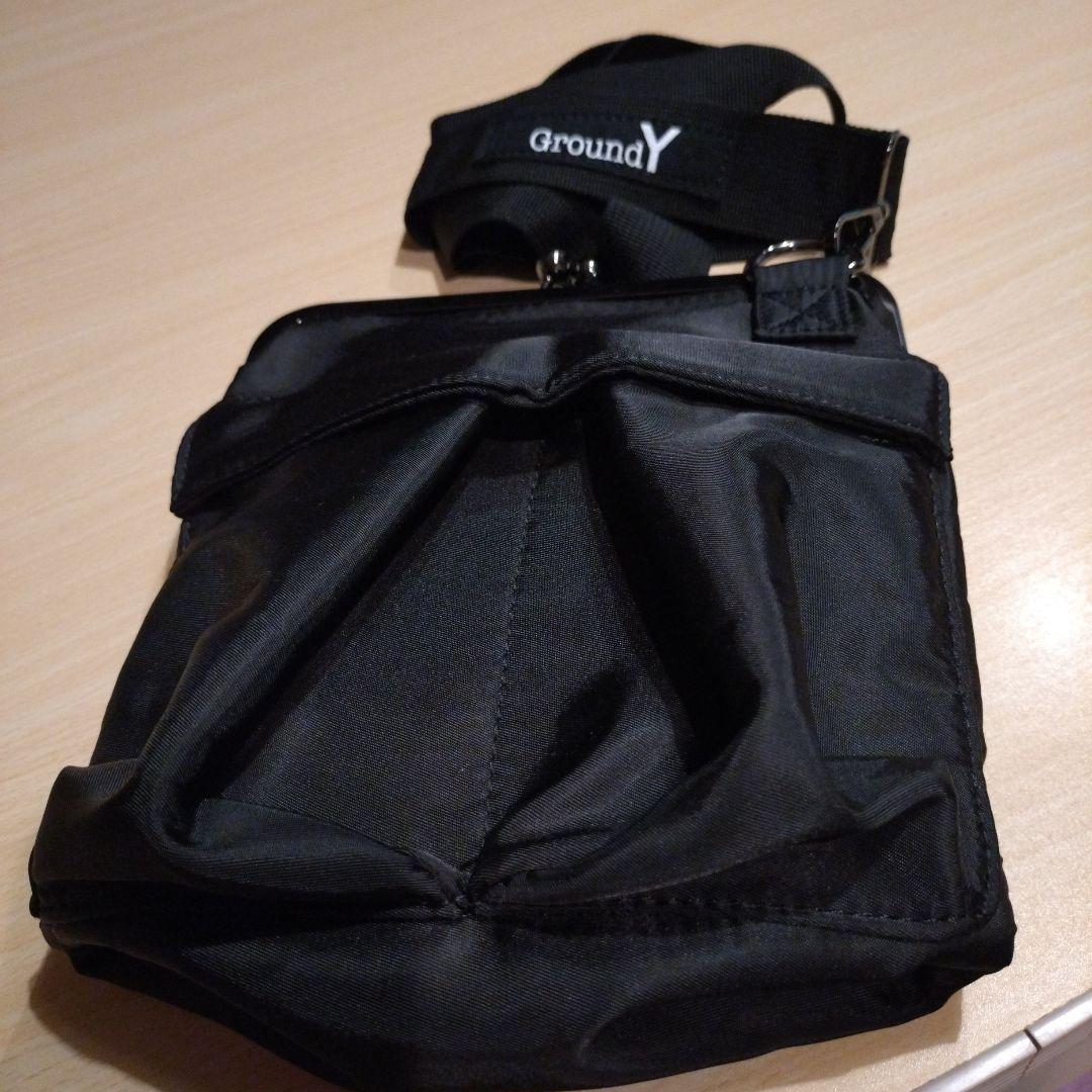 新品未使用・Ground Y ブラック ・がま口のショルダーバック