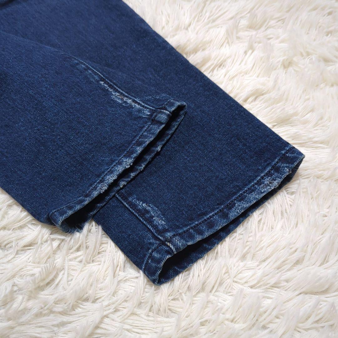 美品 ムーレー W33 ストレッチデニムパンツ 革パッチ ロゴボタン インディゴ