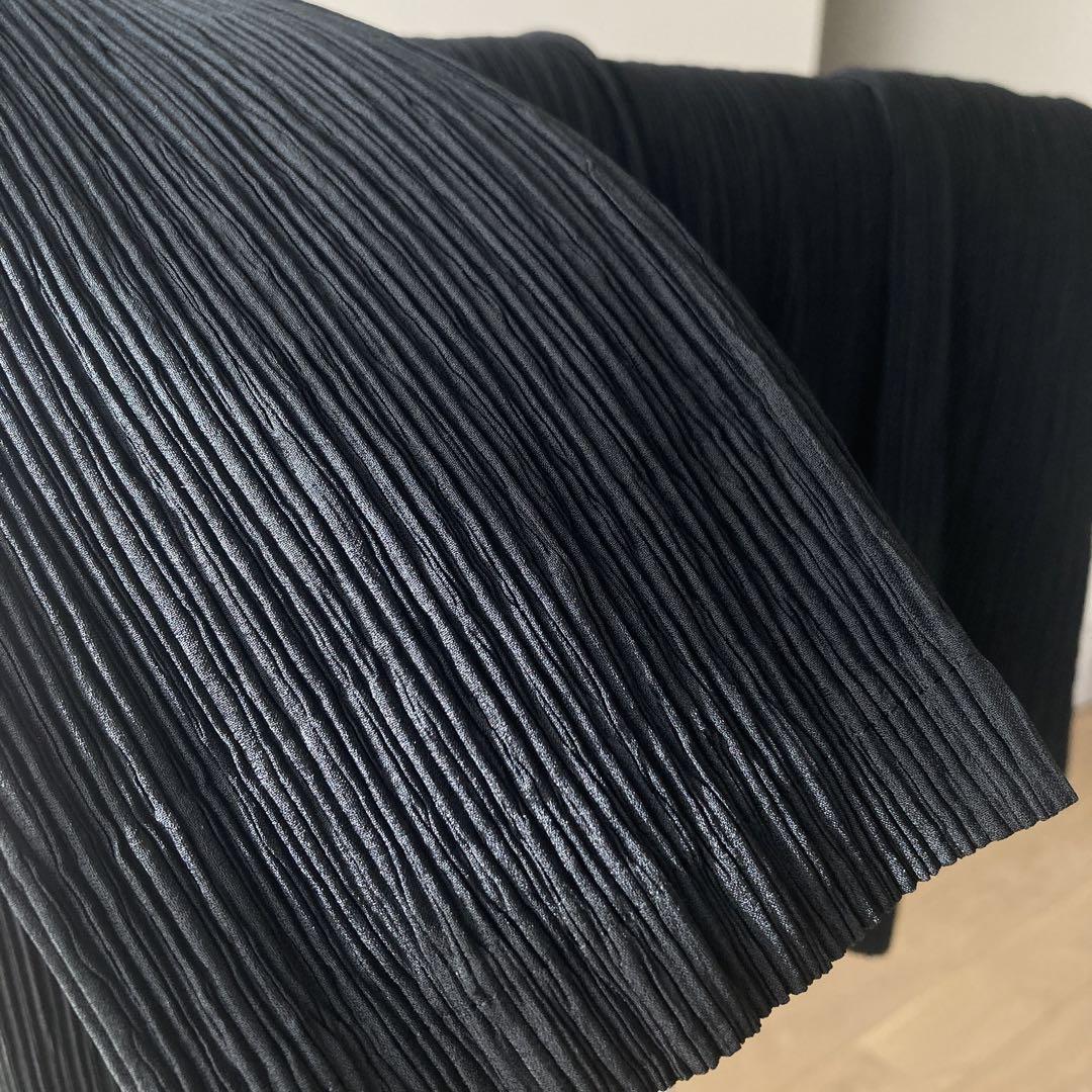 【issey miyake fete】 プリーツ　シャツ　ジャケット 黒　L