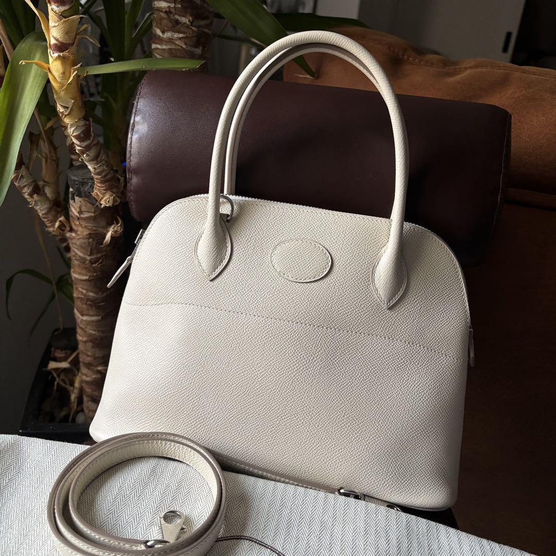 HERMES エルメス ボリード 27 クレ アイボリー ヴォーエプソン