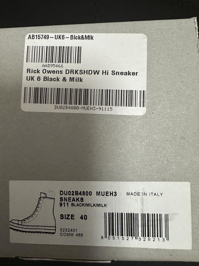 RICK OWENS DRKSHDW スニーカー 40 RAMONES