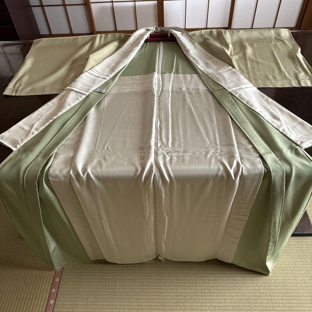 新品未使用　単衣　江戸小紋　　万筋 パールトーン加工済み