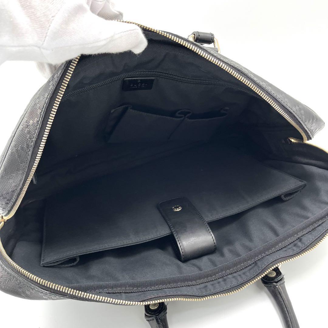 【美品】グッチ 2way ビジネスバッグ ロゴ ディアマンテ 南京錠 鍵 レザー