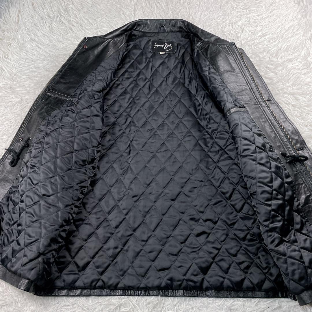【極美品】LL ヴィンテージレザージャケット 羊革 ラムスキン ブラック ミドル