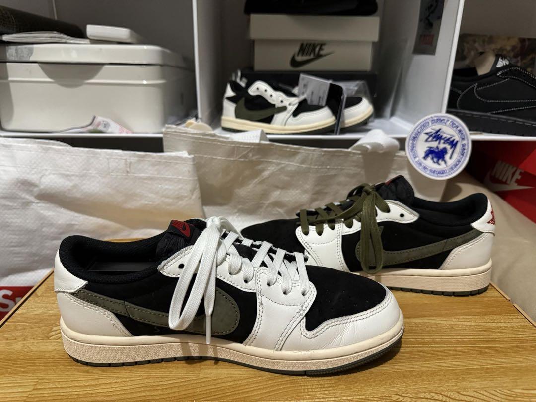靴 Travis Scott Nike Air Jordan 1 Low Olive