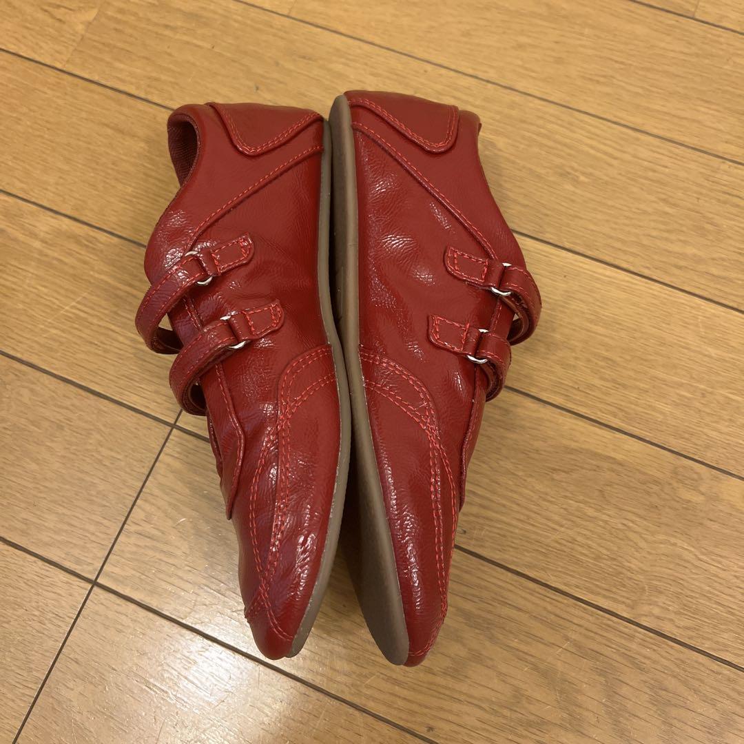 超美品】ZARA ダブルストラップ エナメル バレリーナシューズ 35