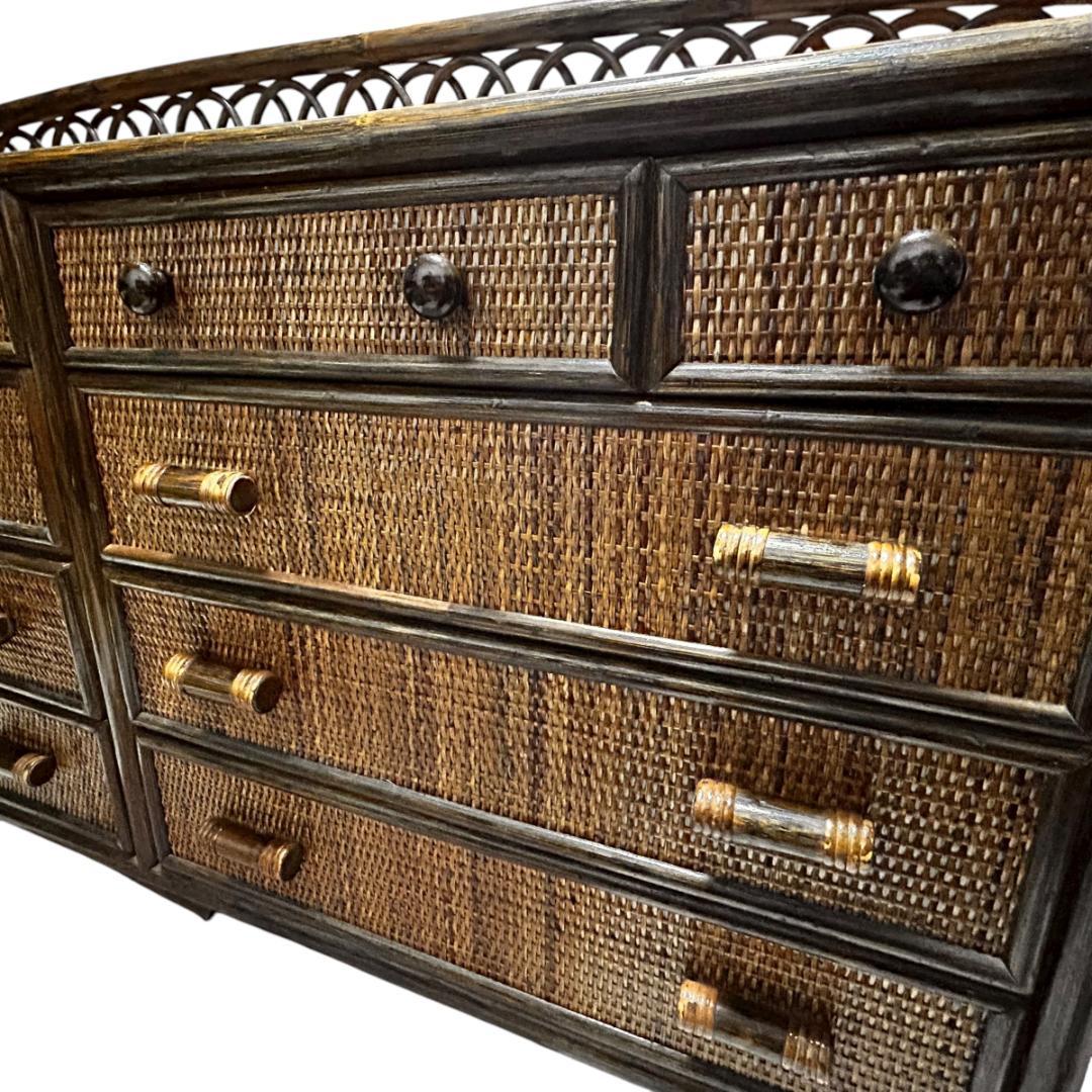籐 ラタン チェスト 4段 引き出し10個 アジアン家具 収納タンスやや傷や汚れあり NEXPOTALLINN_EU
