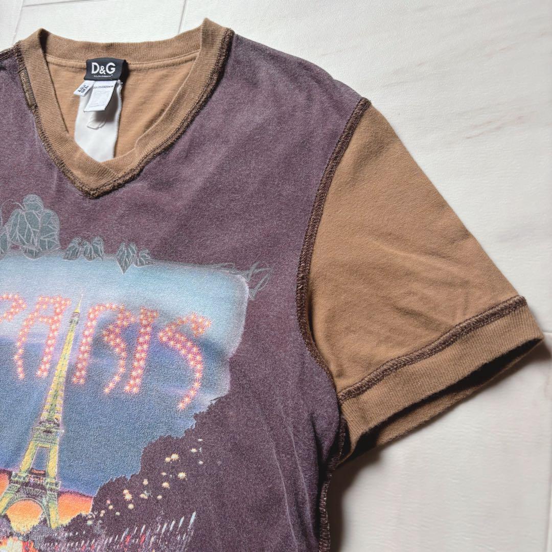 【モルドバ製】 ドルチェ&ガッバーナ グラフィックTシャツ Y2K バイカラー