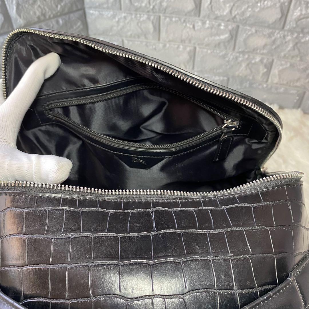 ZARA ザラ クロコ型押し バックパック エンボス メンズ