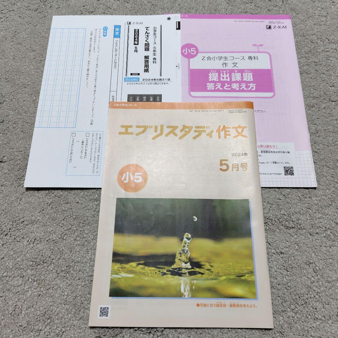 Z会小学生コース エブリスタディ 専科 作文 小5 2024年4月〜9月