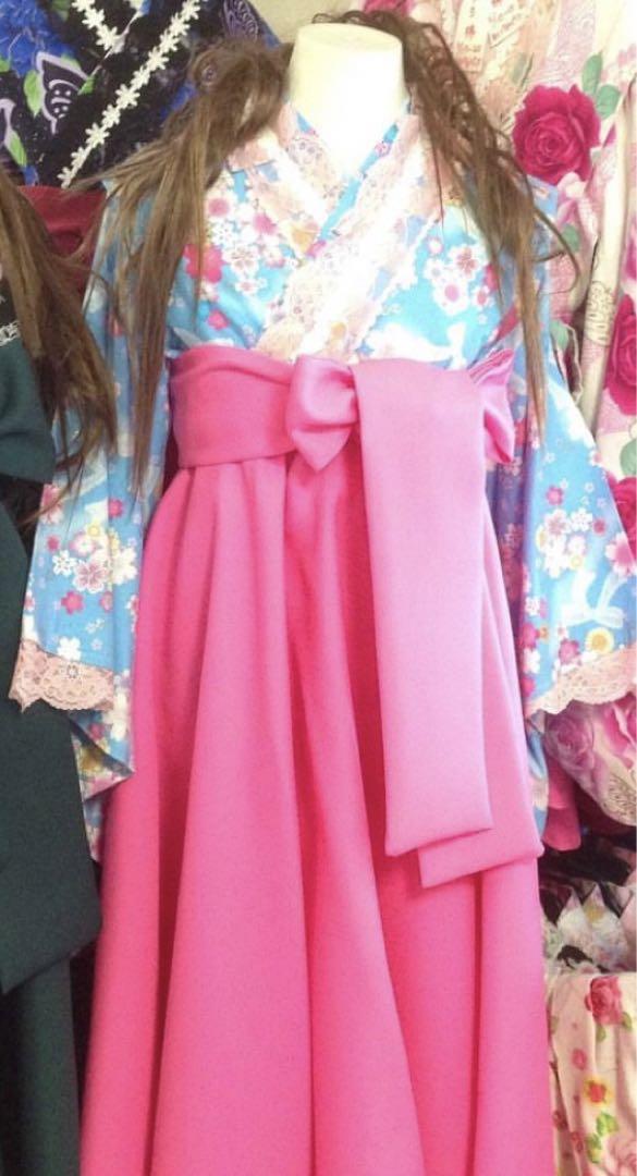 110〜120㎝　ハンドメイド　着物と袴風スカート　エンジ×茄子紺　卒園式
