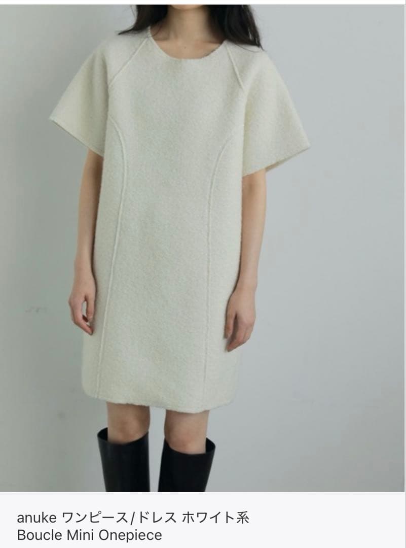 anuke ブークレミニワンピース ホワイトL
