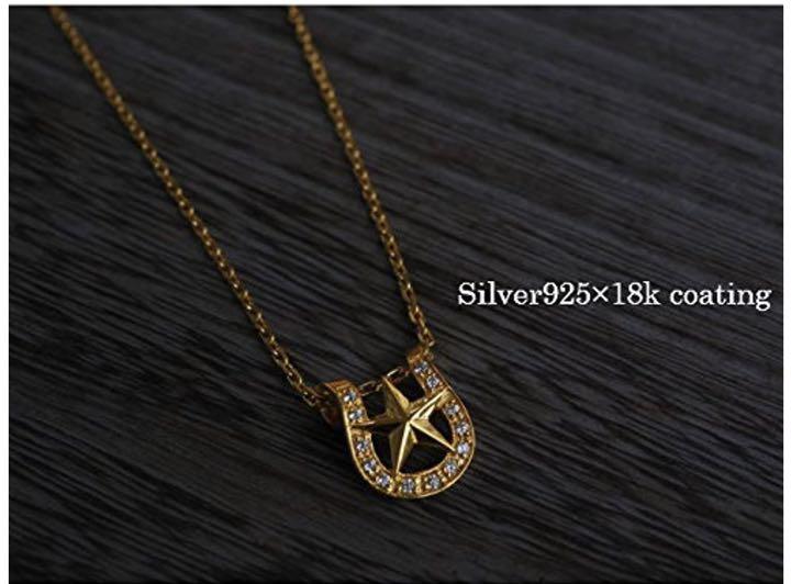ホースシュースターネックレス ゴールド 18K ジルコニア IkQZF-m56056255231 星 ネックレス 最新作在庫