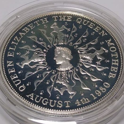 春の新作春の新作1980 クイーンマザー 生誕80年記念 25ペンス 銀貨②