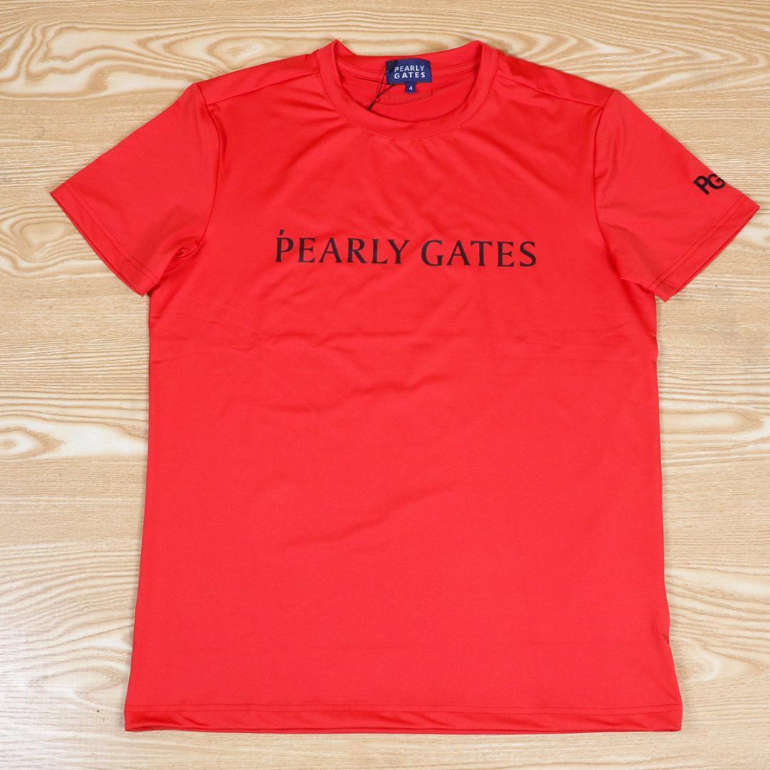 PEARLY GATES ロゴ Tシャツ レッド サイズ4