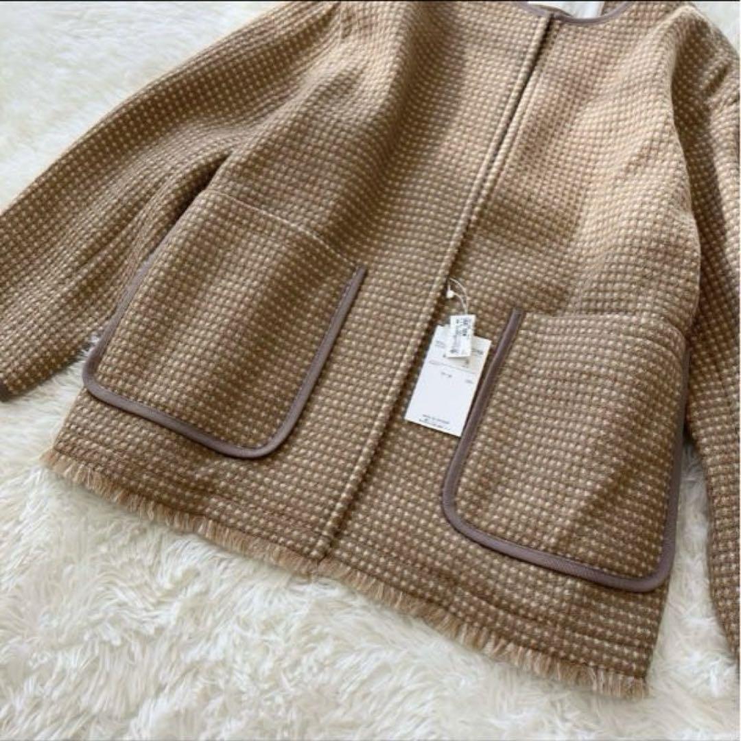 完売品✨新品タグ付き✨Ballsy ワッフルツイードノーカラージャケット 36