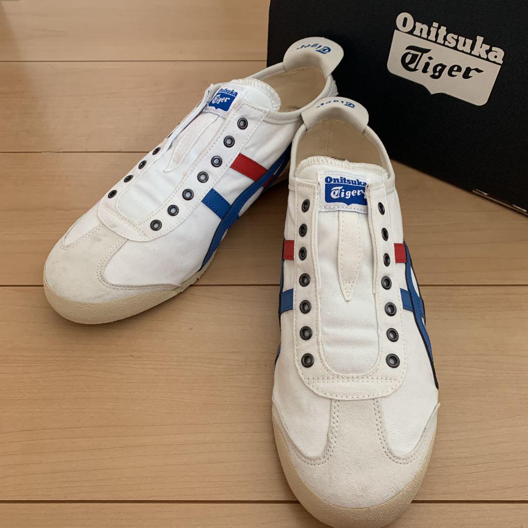 未使用品に近い　アシックス オニツカタイガー スリッポン メキシコ66 美品 アシックス オニツカタイガー スリッポン メキシコ66