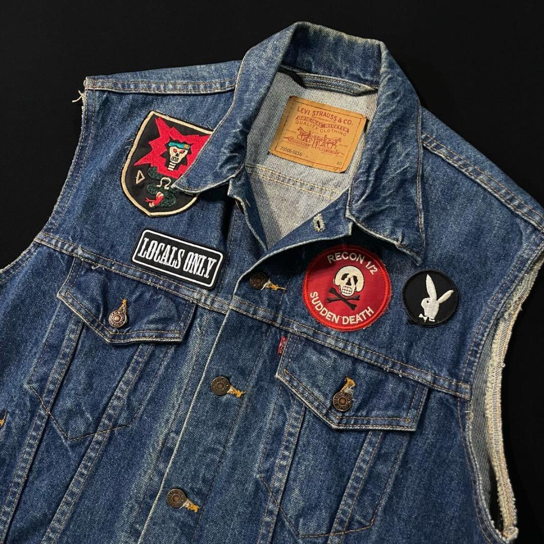 93年製 USA製 Levis 70506 ワッペンカスタム デニムベスト