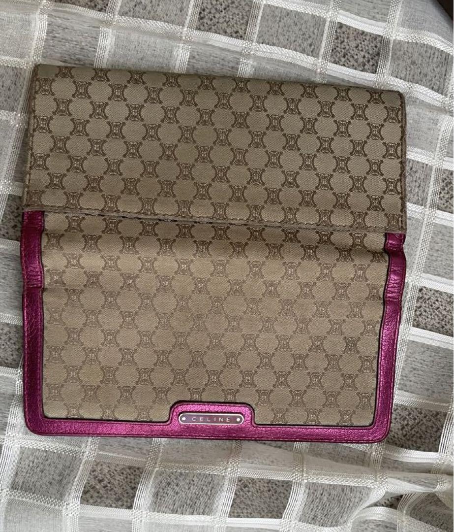 セリーヌ CELINE 二つ折り長財布 マカダム グレーベージュ