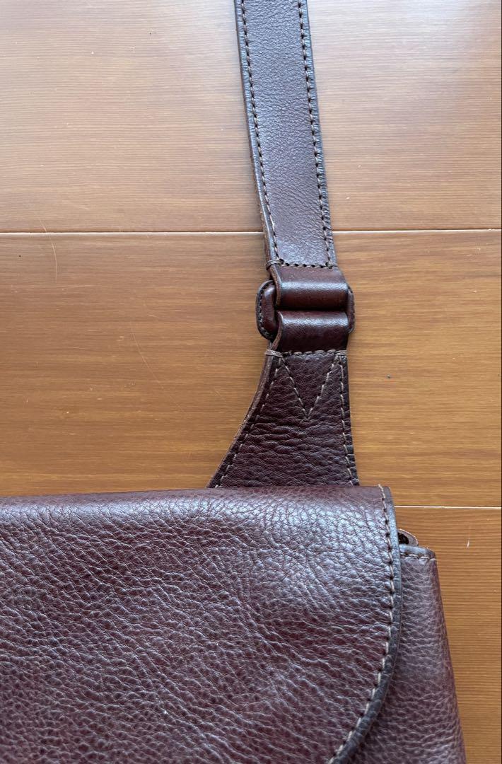 美品　gentenブラウンレザー ショルダーバッグ