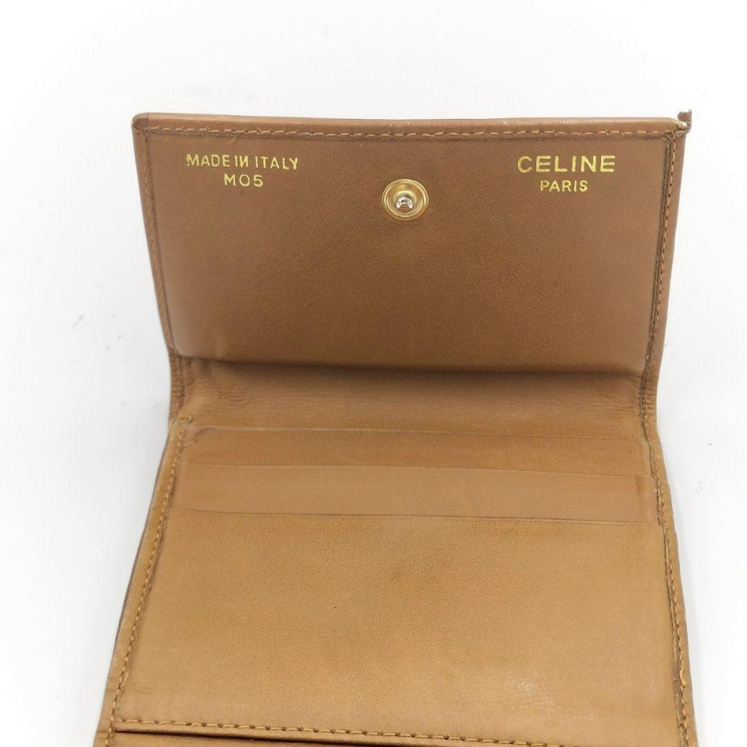 CELINE マカダム柄 三つ折り財布 ウォレット ブラウン セリーヌ 金具