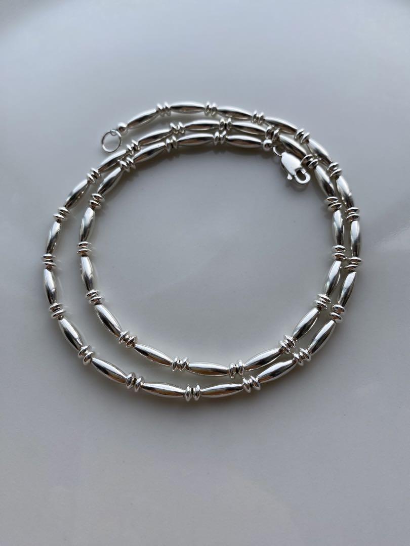 無垢ビーズネックレス silver925 シルバー925 35 40 45 50