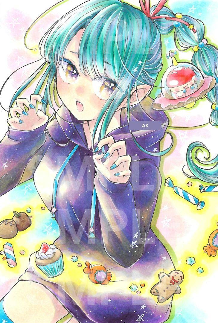 手描き　創作　イラスト【SWEET MONSTER】約A5