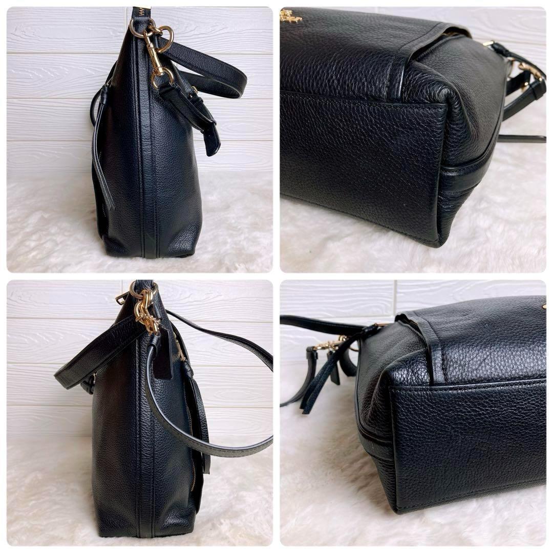 オープニング 大放出セール 2wayショルダーバッグ 美品☆COACHコーチ ブラック 大 レザー バッグ