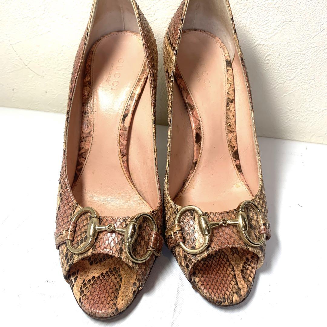 鑑定済み】GUCCI グッチ ホースビットパンプス36 1/2C ブラック