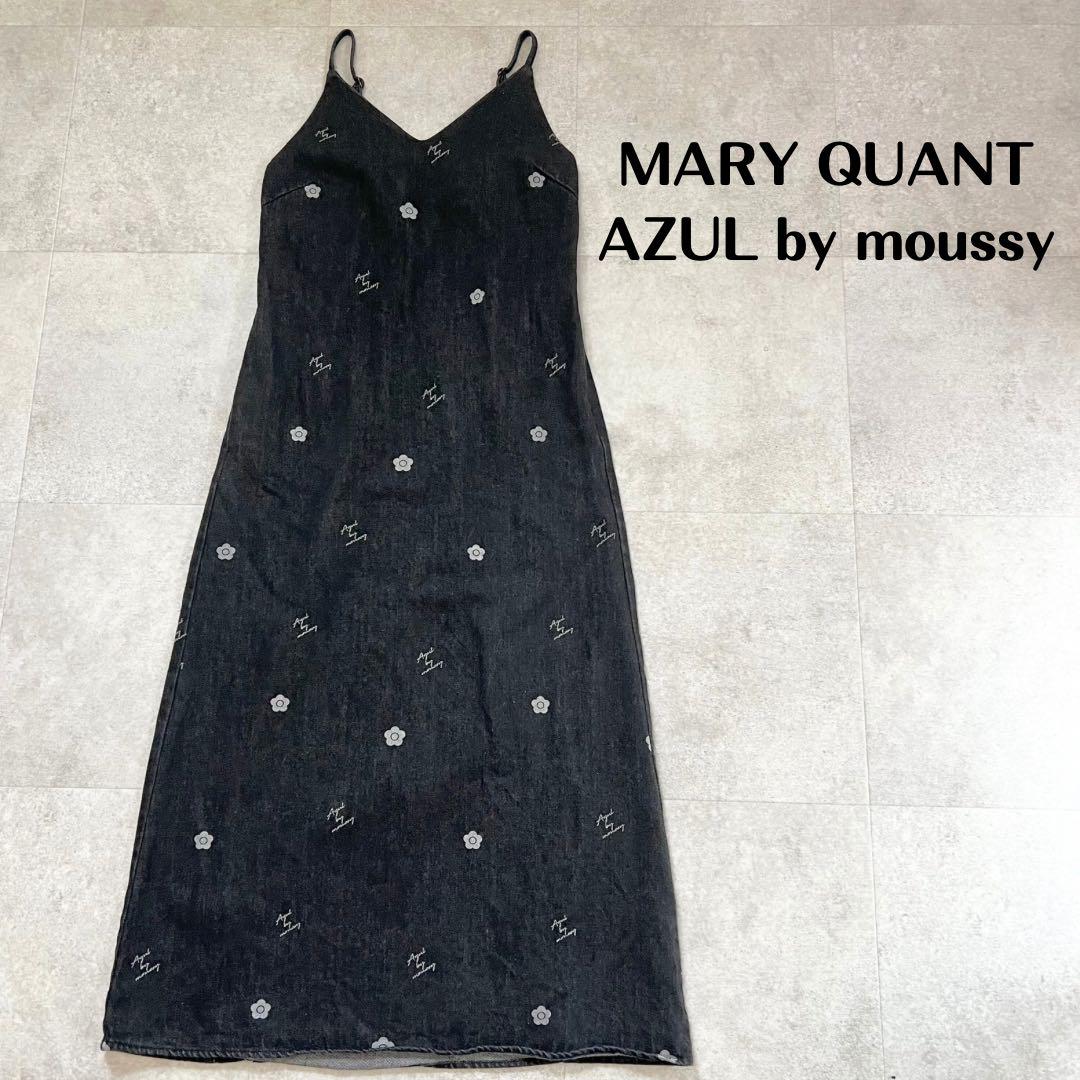 MARY QUANT×AZUL by moussy 総柄キャミワンピース デニム