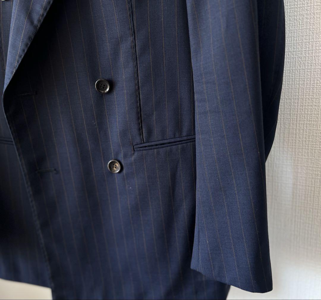 Stile latino LEO ダブルブレストスーツ 44 ネイビーストライプ