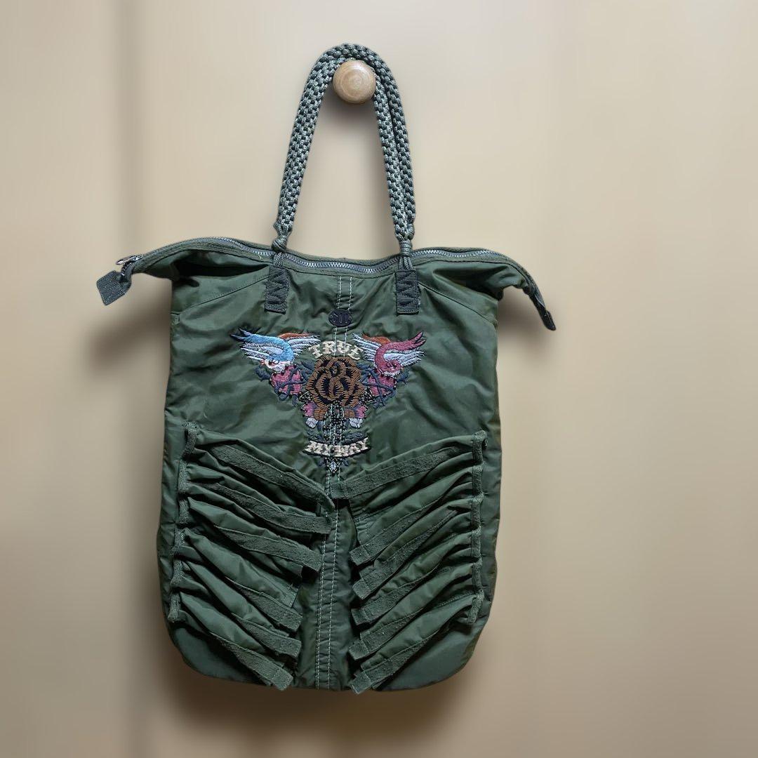 美USEDオリーブグリーン ミリタリートートバッグ　TALONファスナー