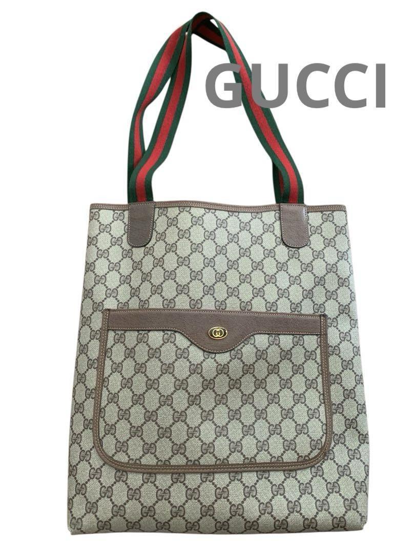 【美品】GUCCI トートバッグ GG柄 キャンバス シェリーライン