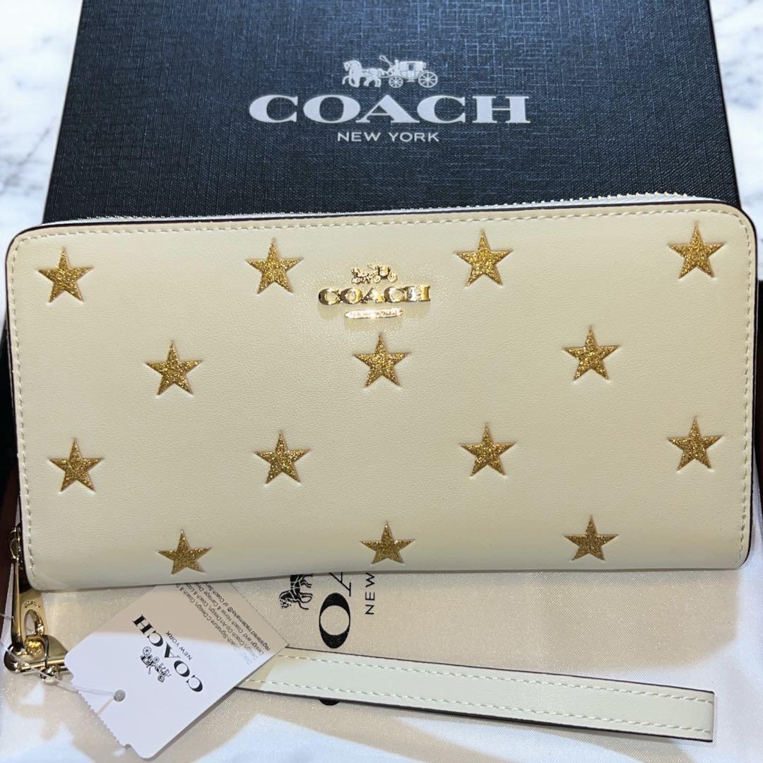 coach コーチ　長財布　星　スター　ホワイト　可愛い