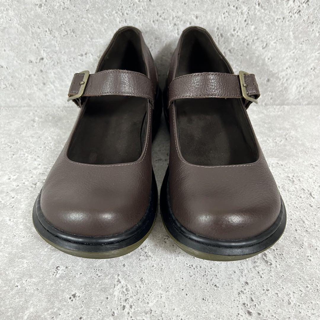 【極美品】ドクターマーチン パンプス ストラップ ブラウン レザー 24.0