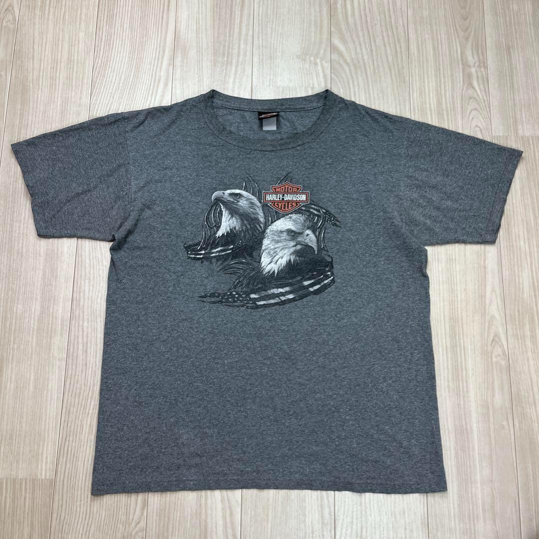 ハーレーダビッドソン Tシャツ イーグル グレー バイク マンテノ L